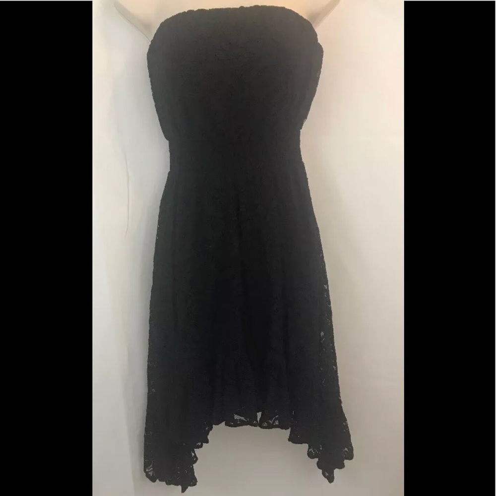 Guess Los Angeles Black Lace Strapless  Sz Small